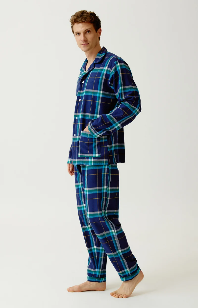 Pyjama boutonné en flanelle de coton - Mark
