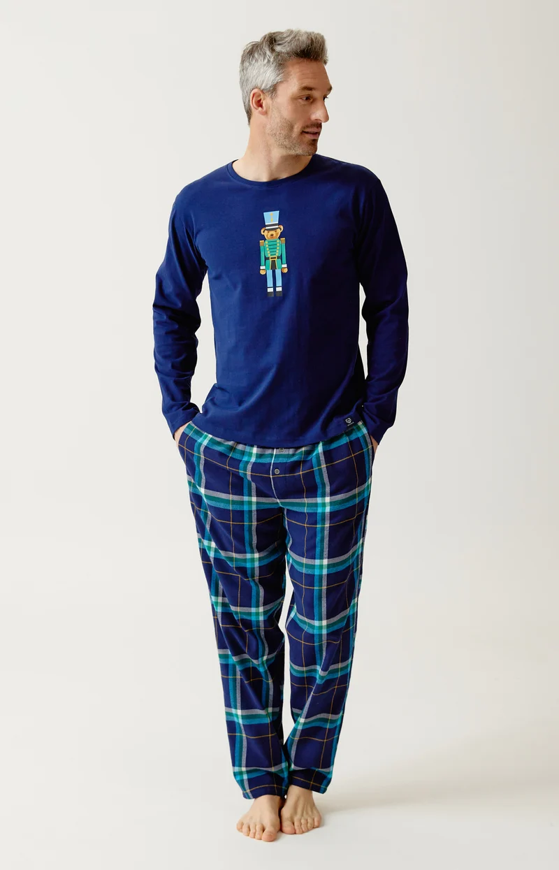 Pyjama en jersey épais et flanelle de coton - Mark