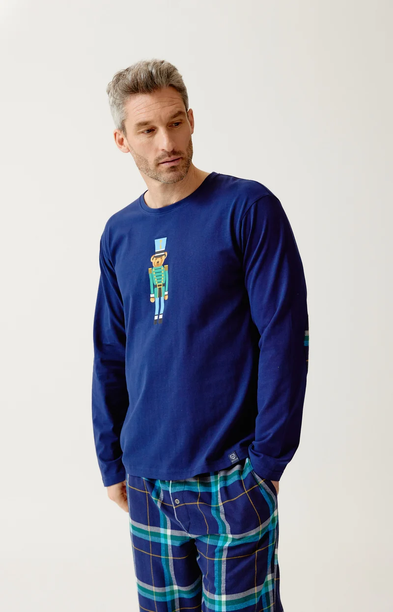 Pyjama en jersey épais et flanelle de coton - Mark