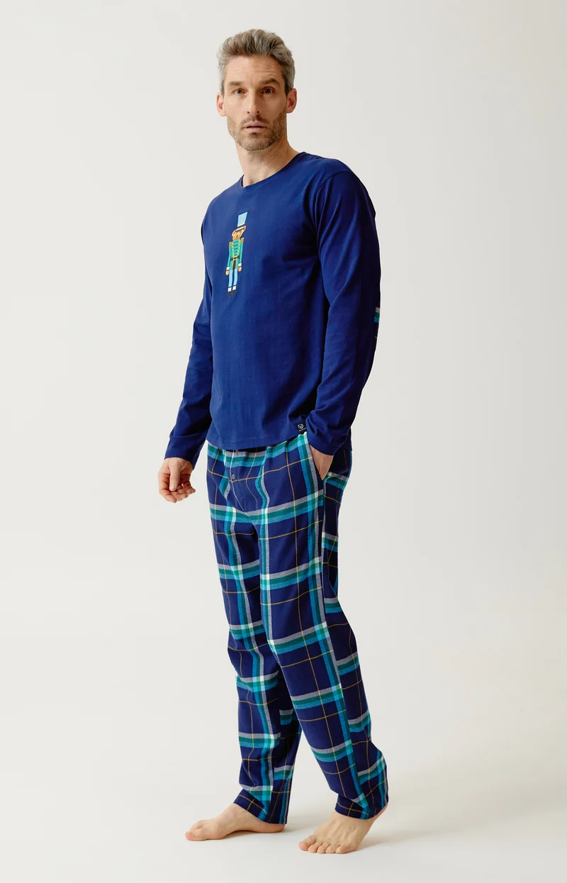 Pyjama en jersey épais et flanelle de coton - Mark