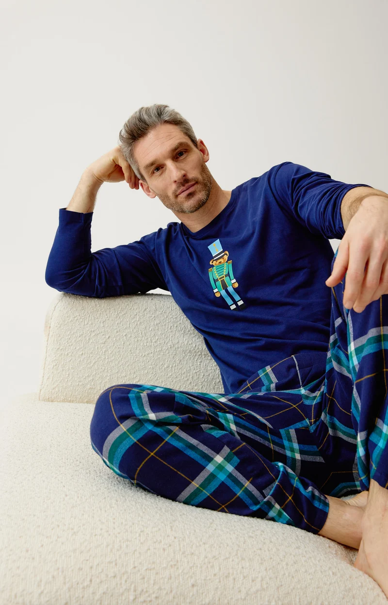 Pyjama en jersey épais et flanelle de coton - Mark