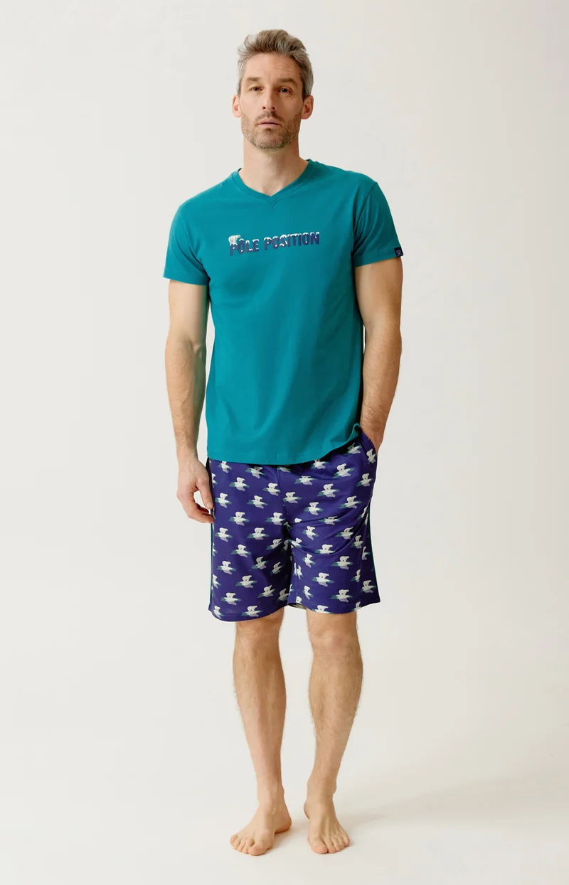 Pyjashort en jersey de coton léger - Pôle position