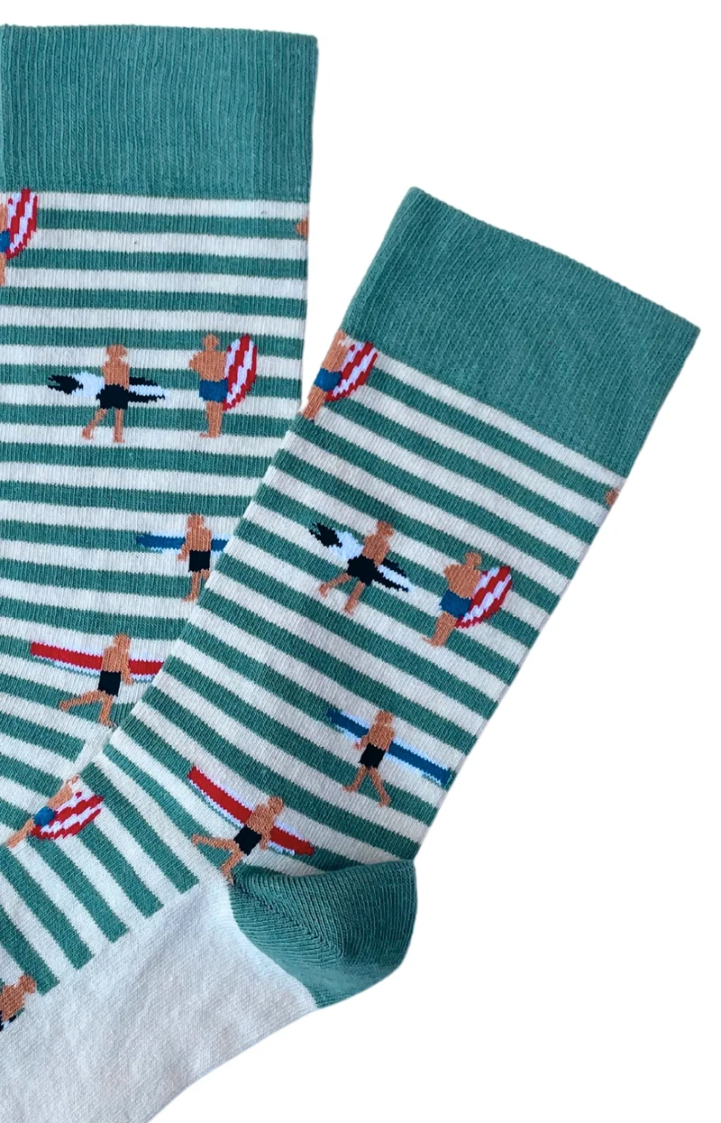 Chaussettes en coton - Surf Vert
