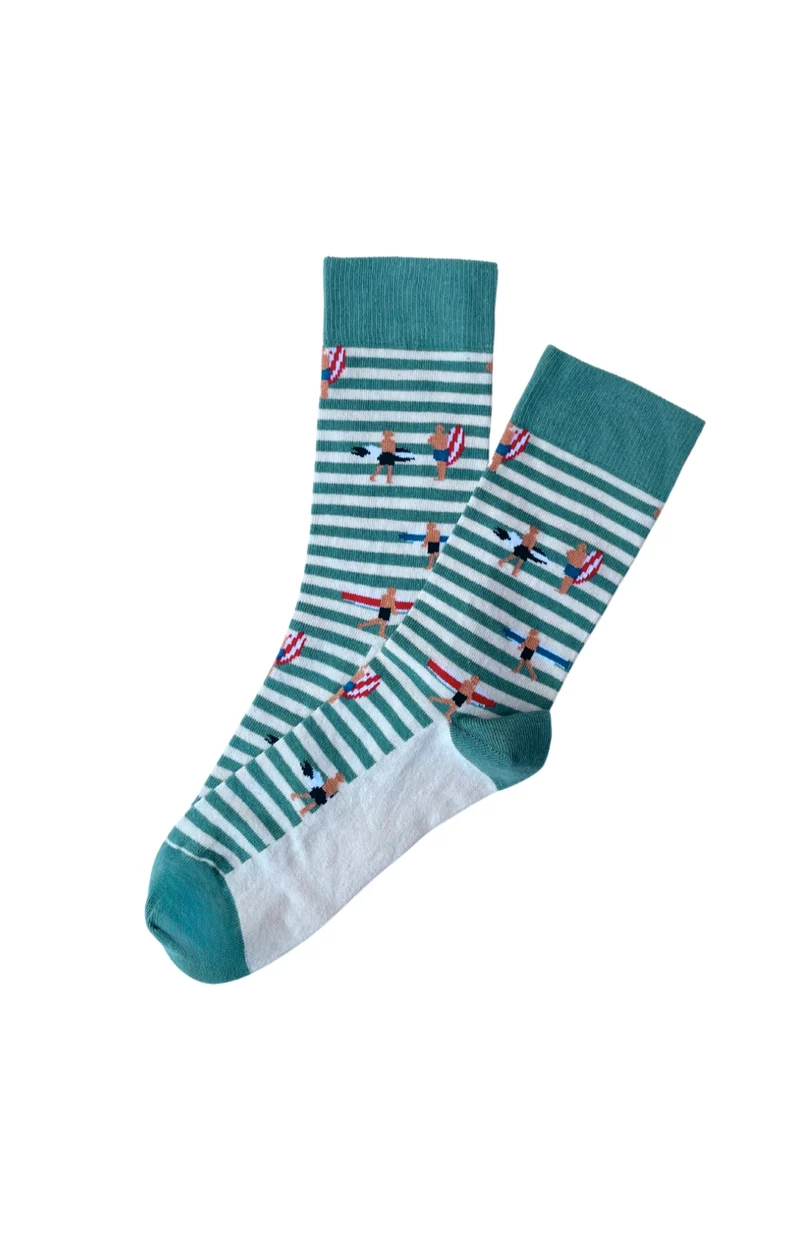 Chaussettes en coton - Surf Vert