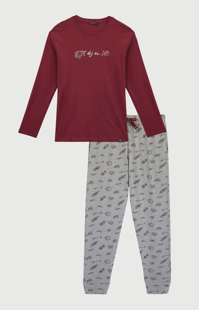 Pyjama en jersey de coton léger - P'tit dej au lit