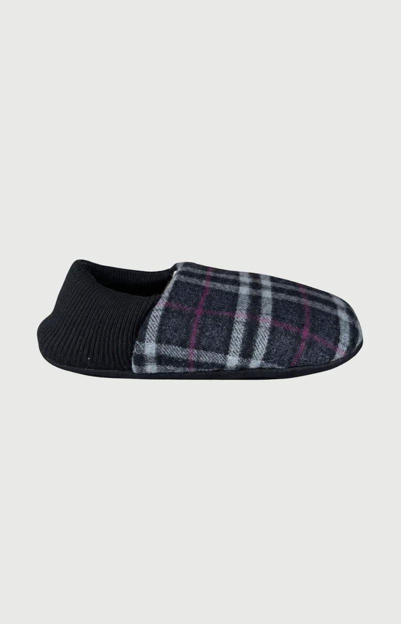 Chaussons en cuir et laine - Minuit