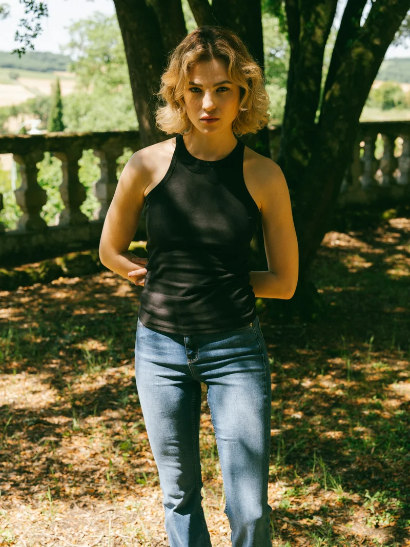 Débardeur côtelé femme