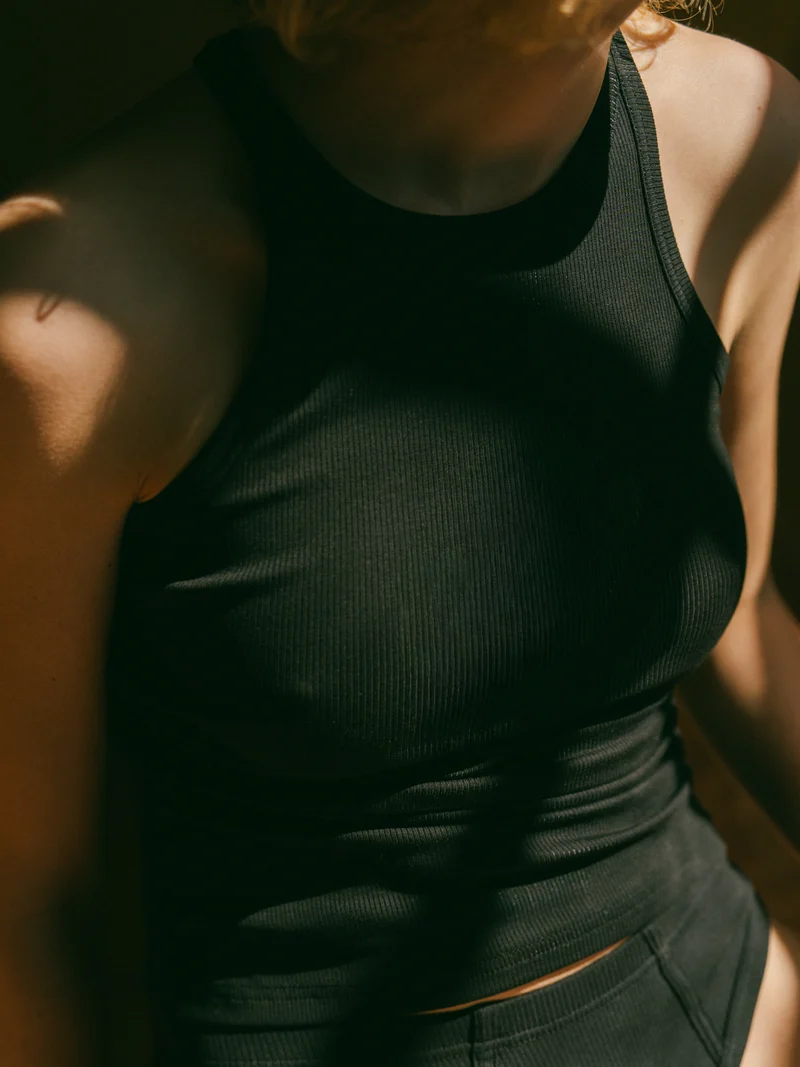 Débardeur côtelé femme