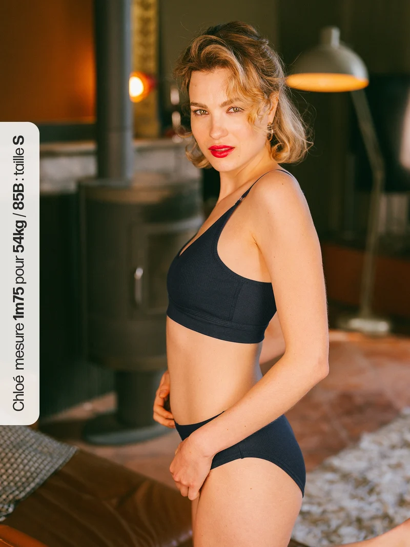 Brassière côtelée réglable