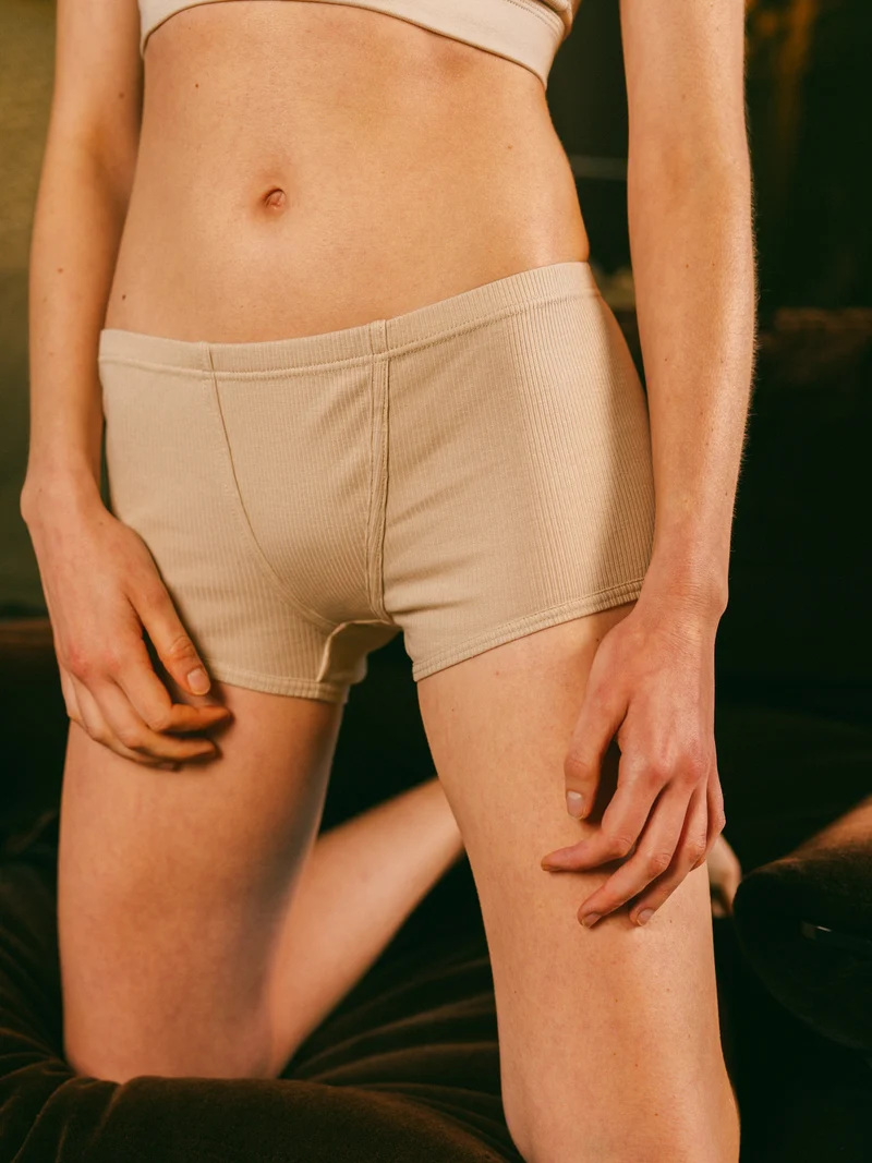 Boxer côtelé femme