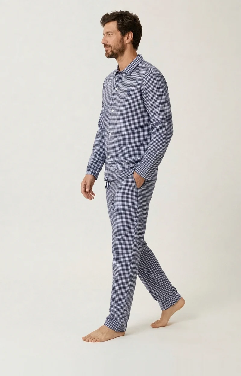 Pyjama boutonné en flanelle de coton - Elie