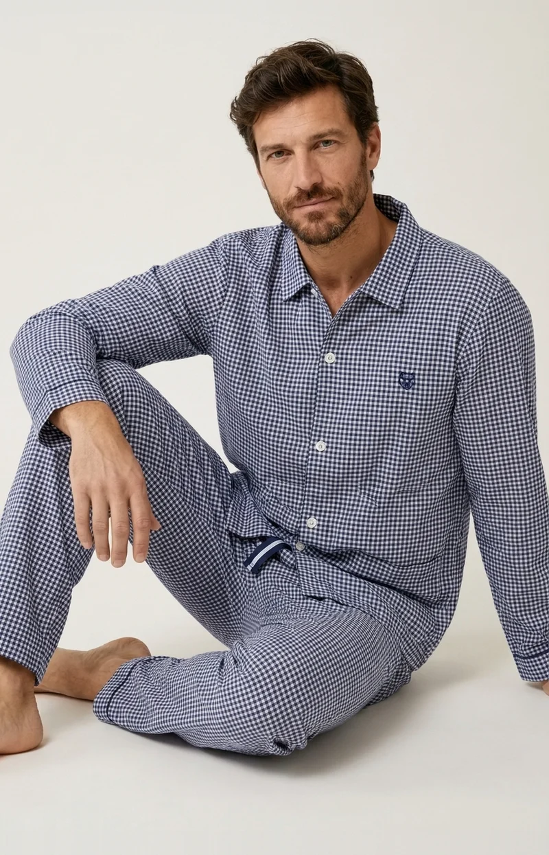 Pyjama boutonné en flanelle de coton - Elie