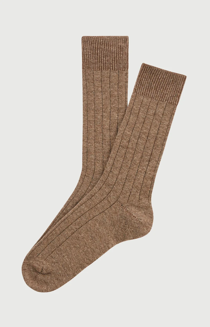 Chaussettes en laine et cachemire - Sable