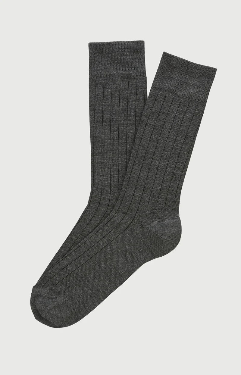 Chaussettes en laine et coton - Anthracite