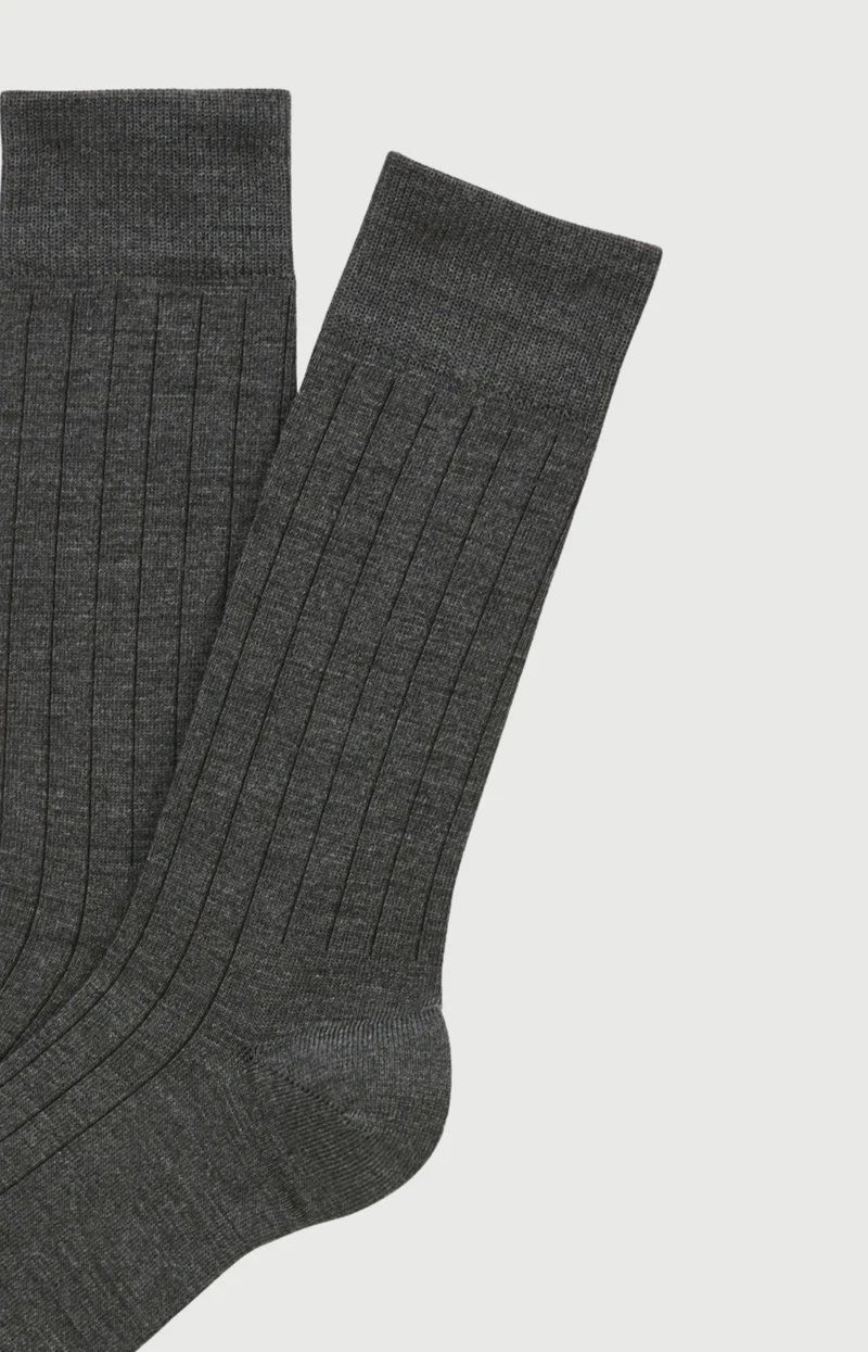Chaussettes en laine et coton - Anthracite