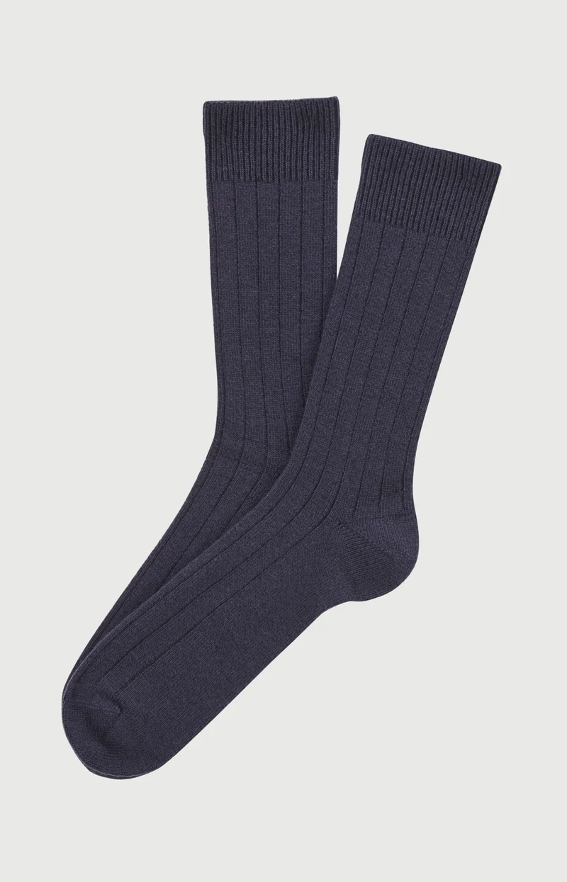 Chaussettes en laine et cachemire - Marine