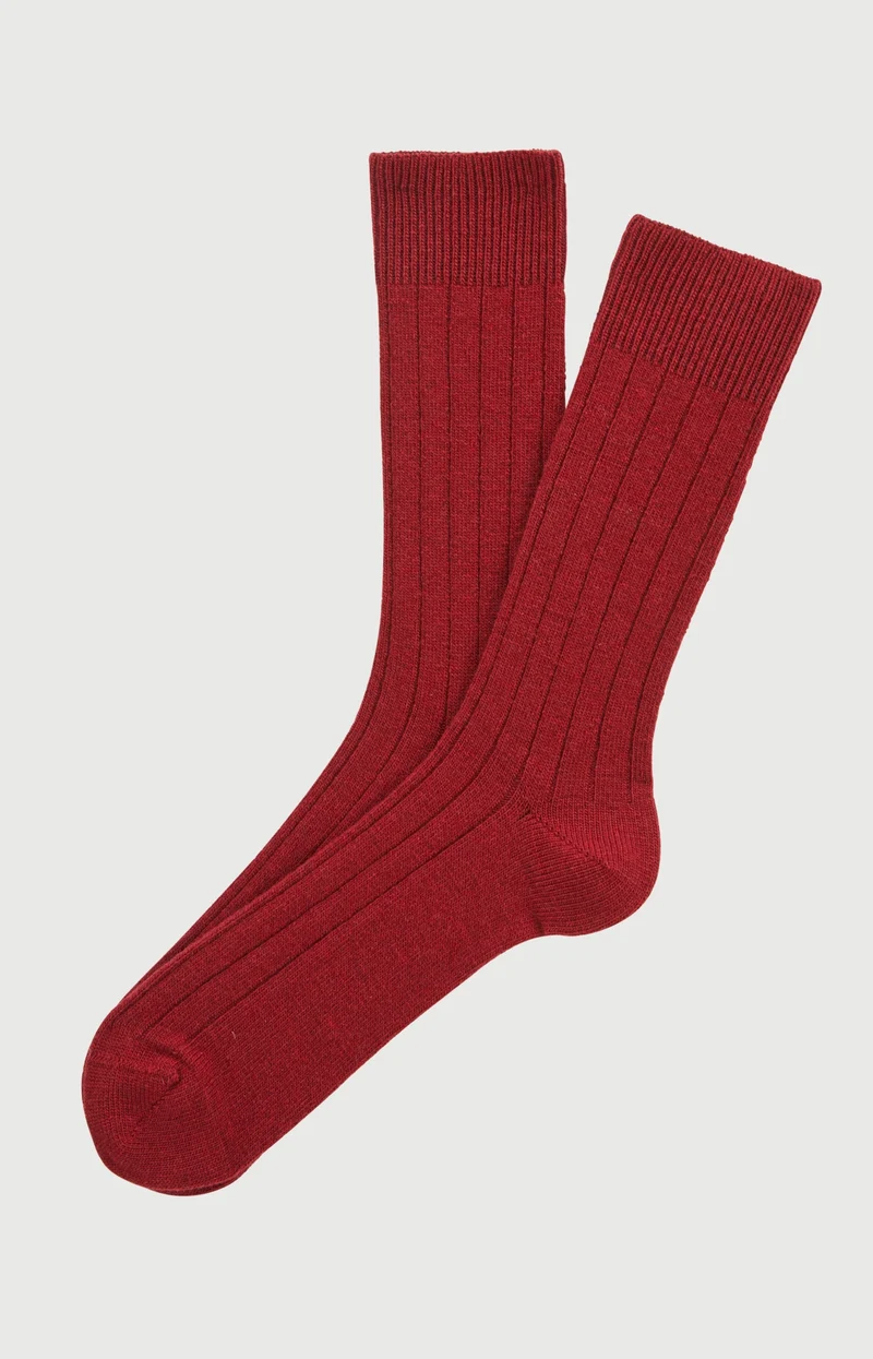 Chaussettes en laine et cachemire - Bordeaux