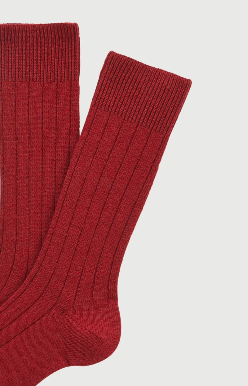 Chaussettes en laine et cachemire - Bordeaux