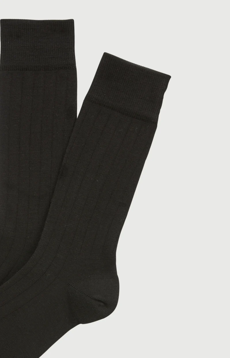Chaussettes en laine et coton - Noir