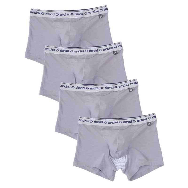 David Archy Men's 4 Pack Micro Modal Separate Pouch Trunks