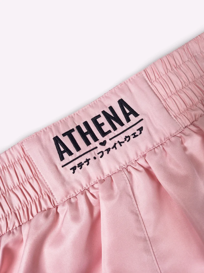 ATHENA FIGHTWEAR RYOKO MUAY THAI SHORTS (PINK/BLACK)