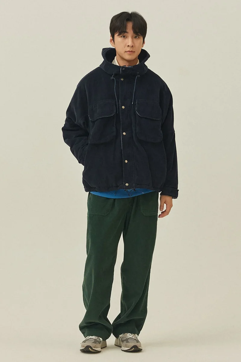 One Tuck Fatigue Corduroy Pants - Forest