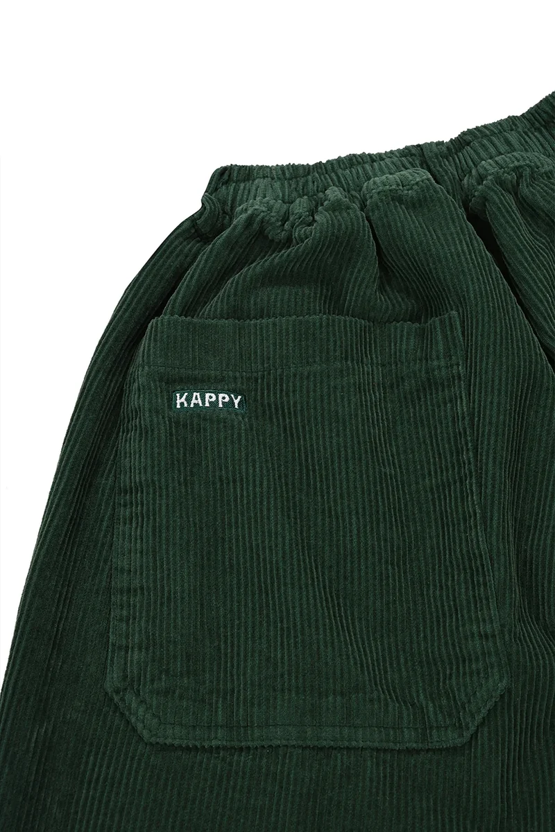 One Tuck Fatigue Corduroy Pants - Forest