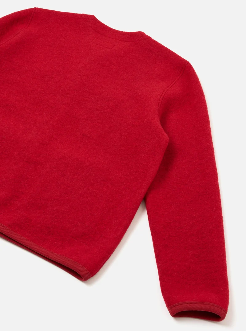 Wool Fleece Cardigan - Scarlet
