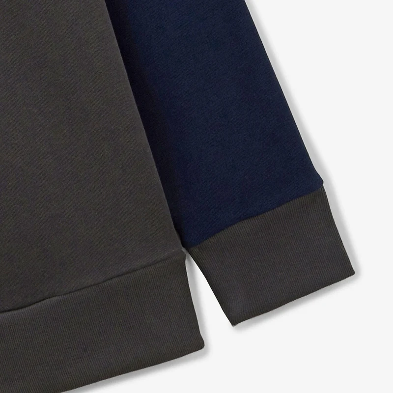 Sweat en molleton col rond WE LOVE SERGE gris anthracite en coton