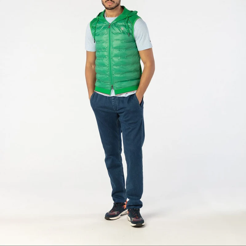 Doudoune sans manches vert gazon SBPLAY