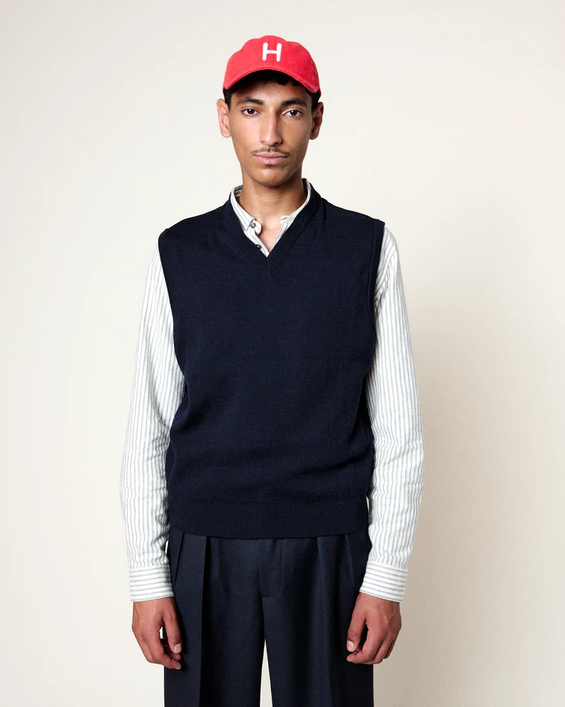 PULL SANS MANCHES FIRAS MERINO NAVY