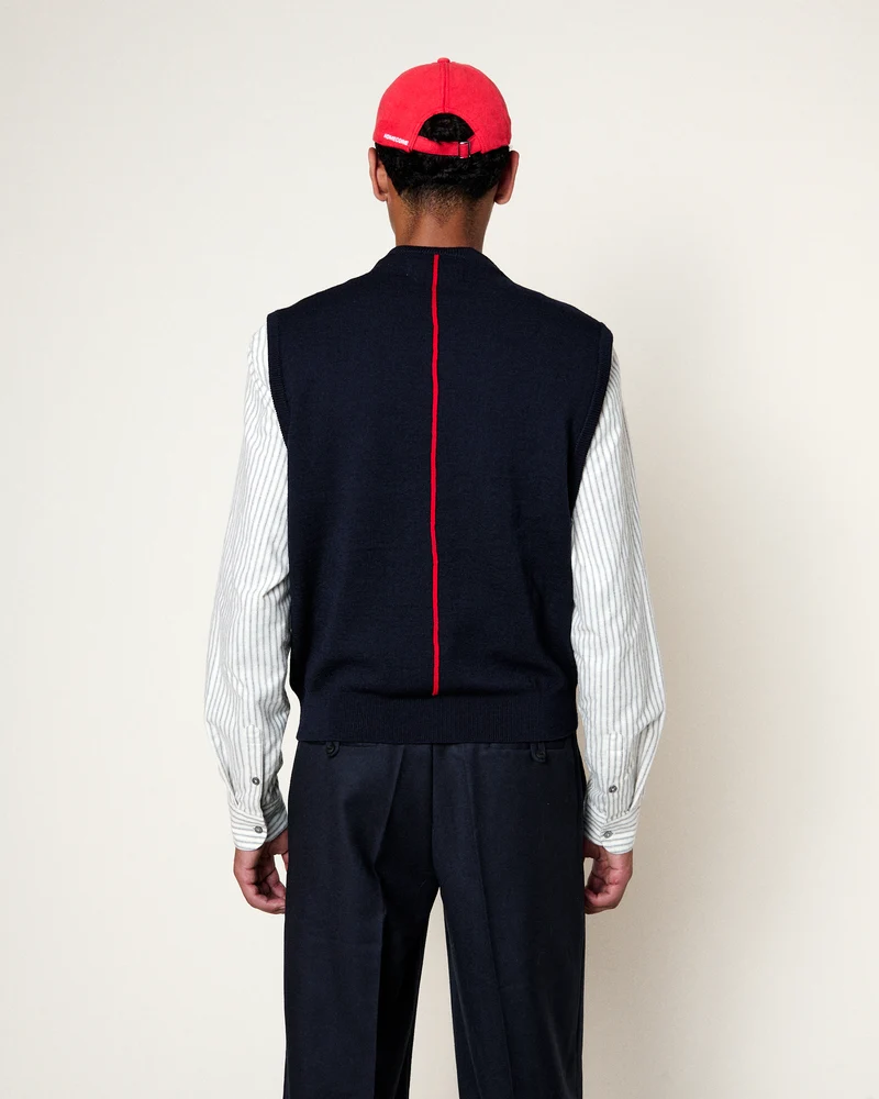 PULL SANS MANCHES FIRAS MERINO NAVY