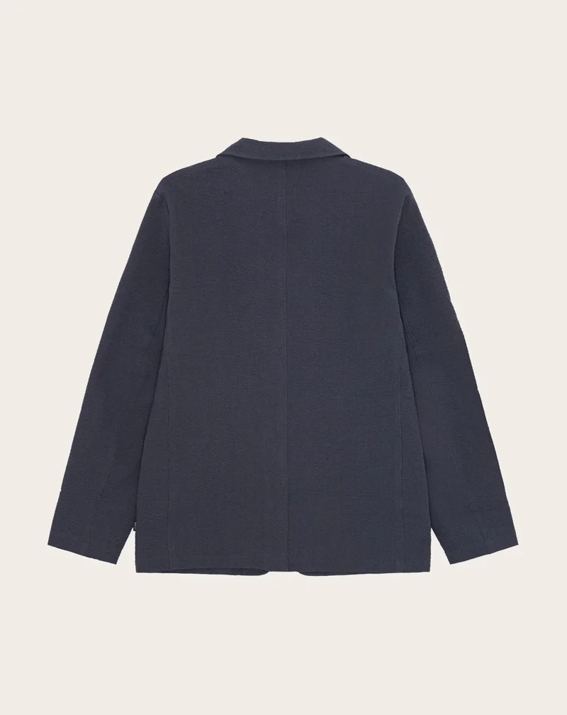 Les Deux Seersucker Blazer Dark Navy