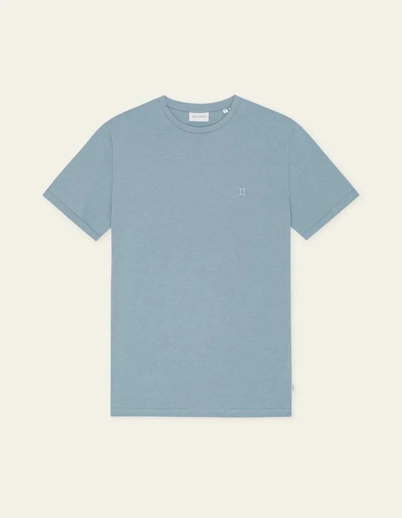 Les Deux Core Contrast T-Shirt Faded Denim Blue