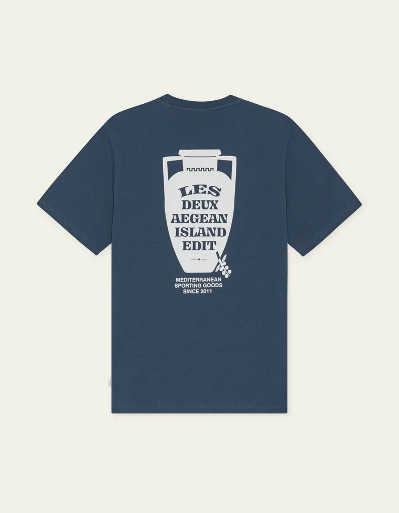 Les Deux Ceramic T-Shirt Dark Denim Blue