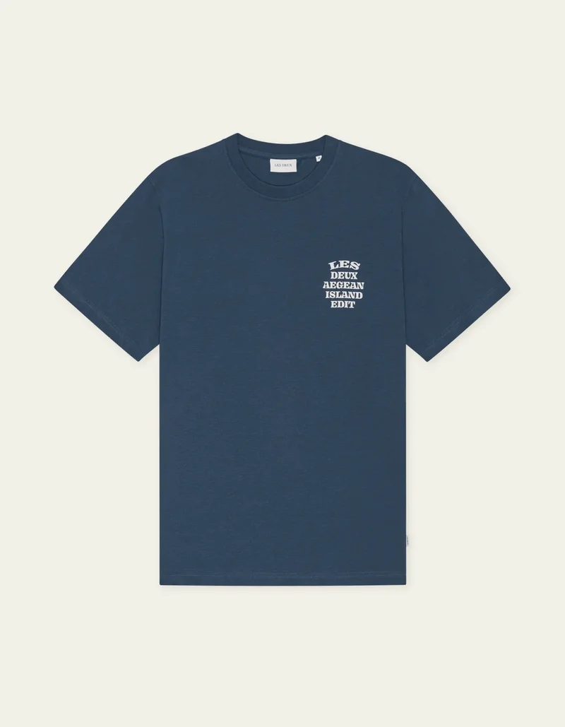 Les Deux Ceramic T-Shirt Dark Denim Blue