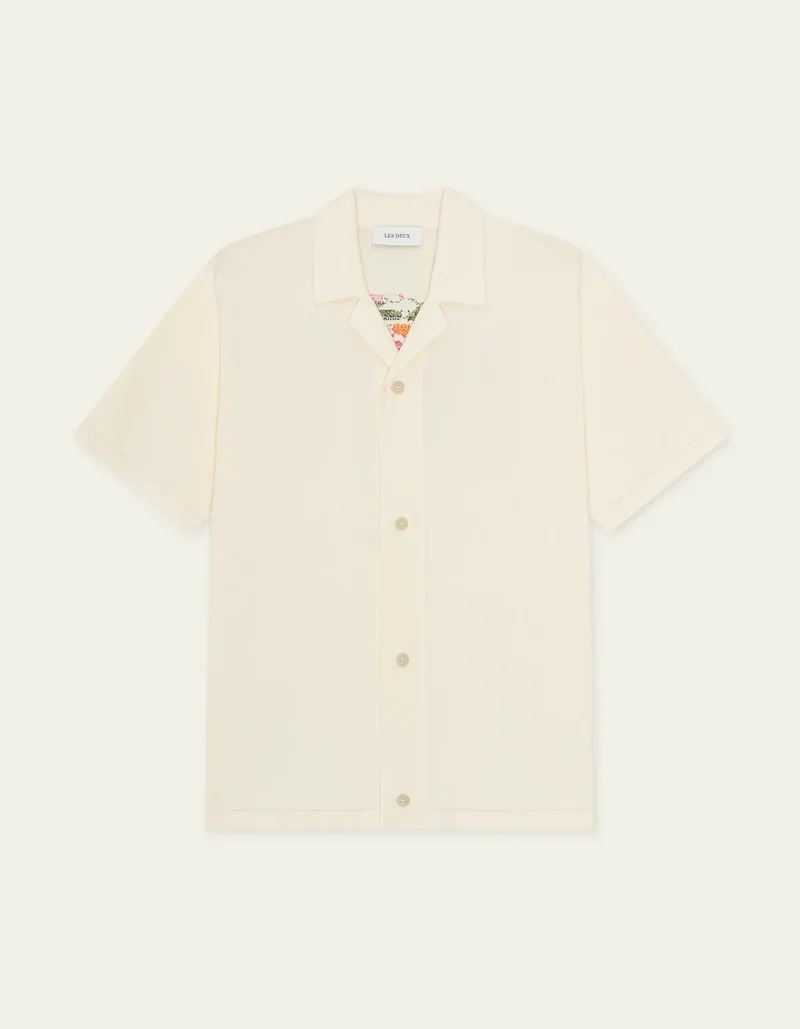Les Deux Bouquet Knitted SS Shirt Eggnog White