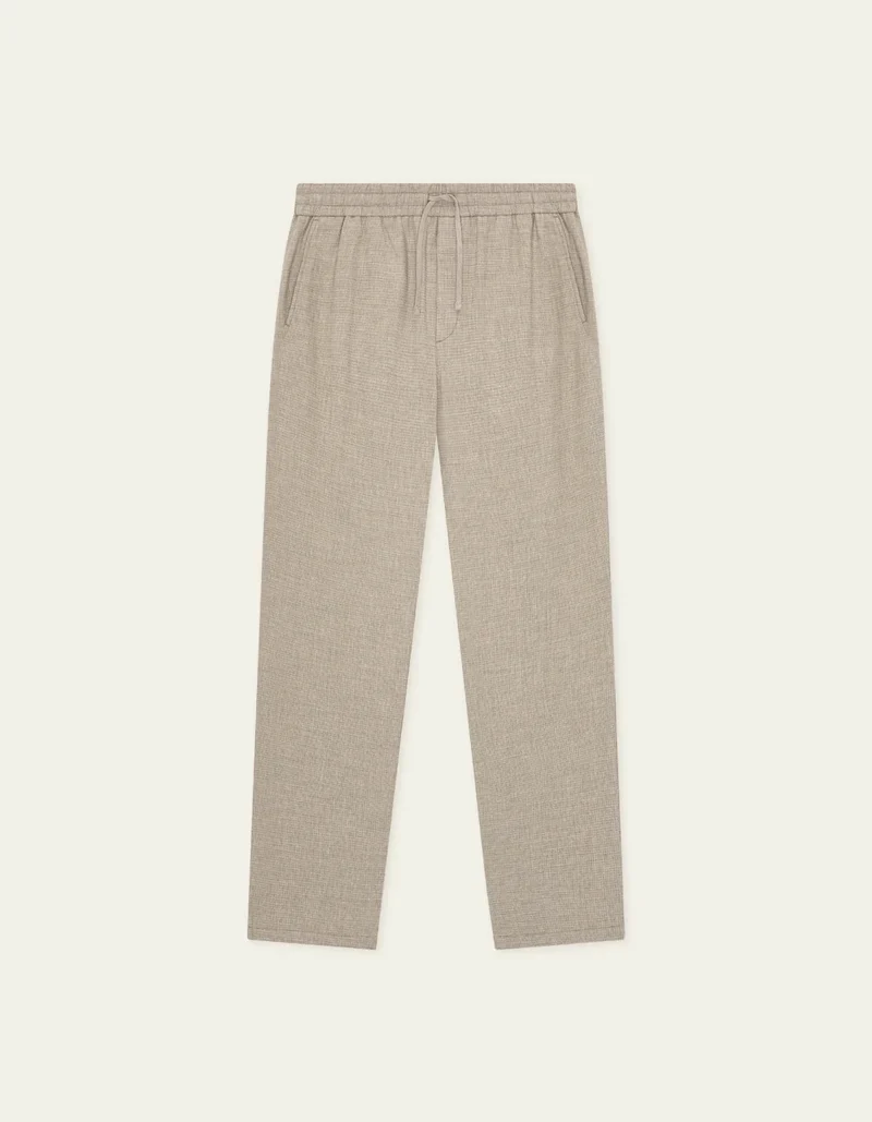 Les Deux Mini Check Drawstring Pants Bungee Cord Brown