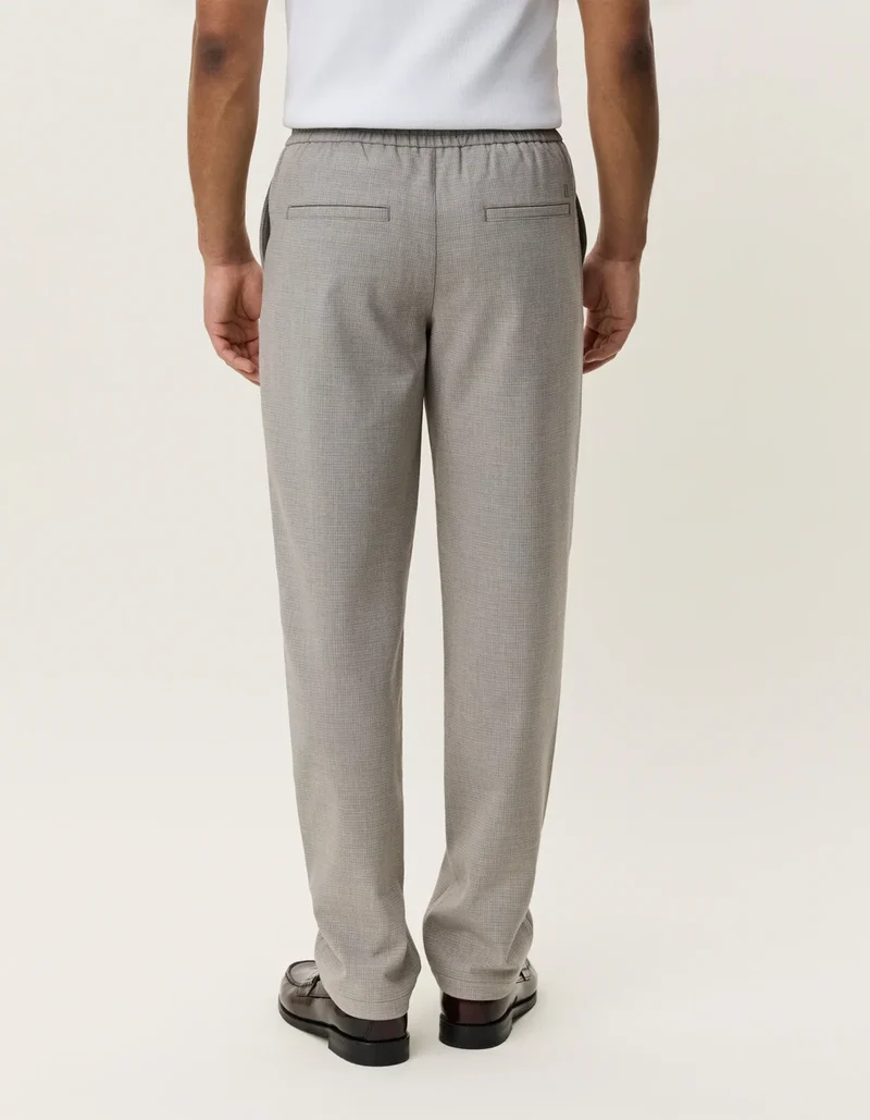Les Deux Mini Check Drawstring Pants Bungee Cord Brown