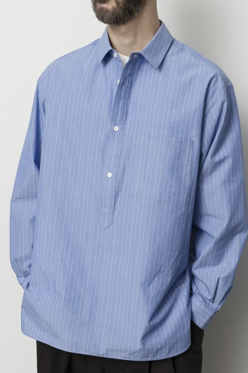Striped Pullover Shirt - Blue stripe