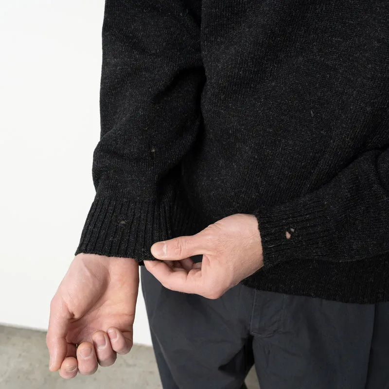Still by Hand - Punched shetland sweater - Khaki