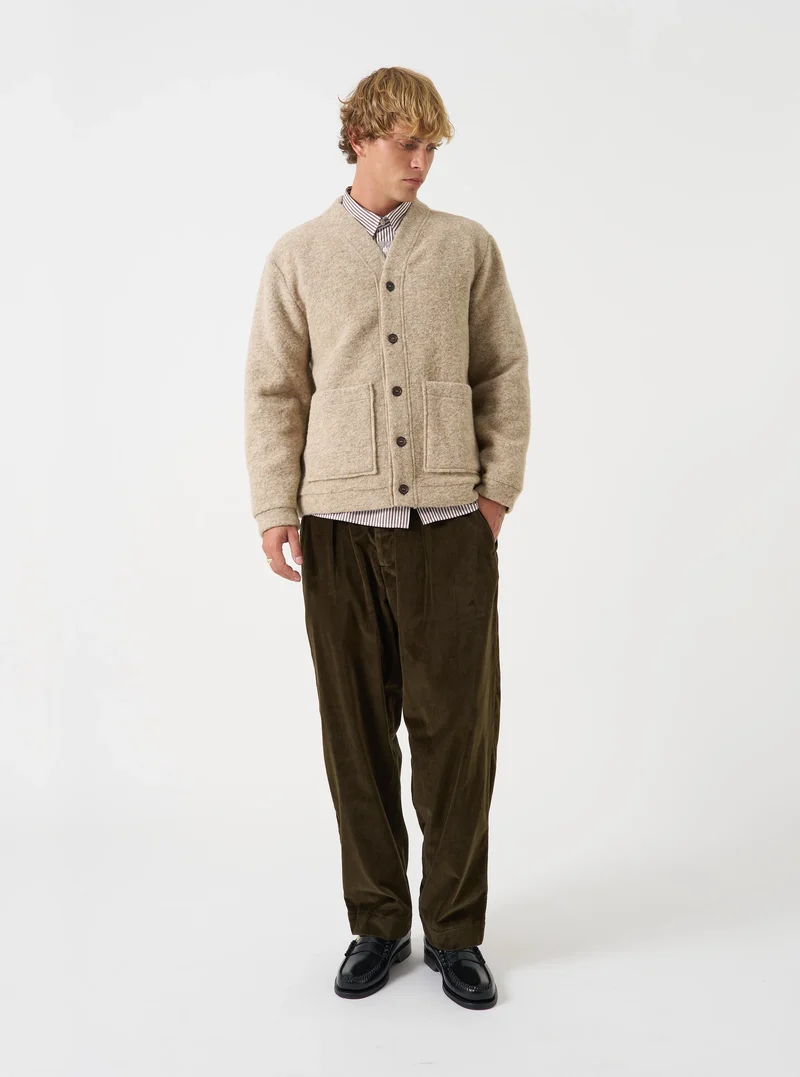 Wool Fleece Advance Cardigan - Fawn