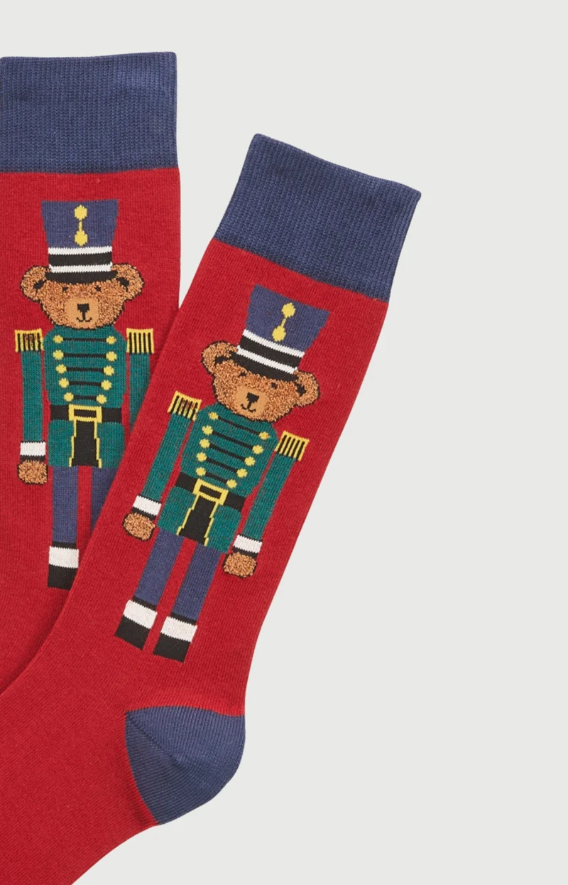 Chaussettes en coton - Teddy Casse-noisette Bordeaux