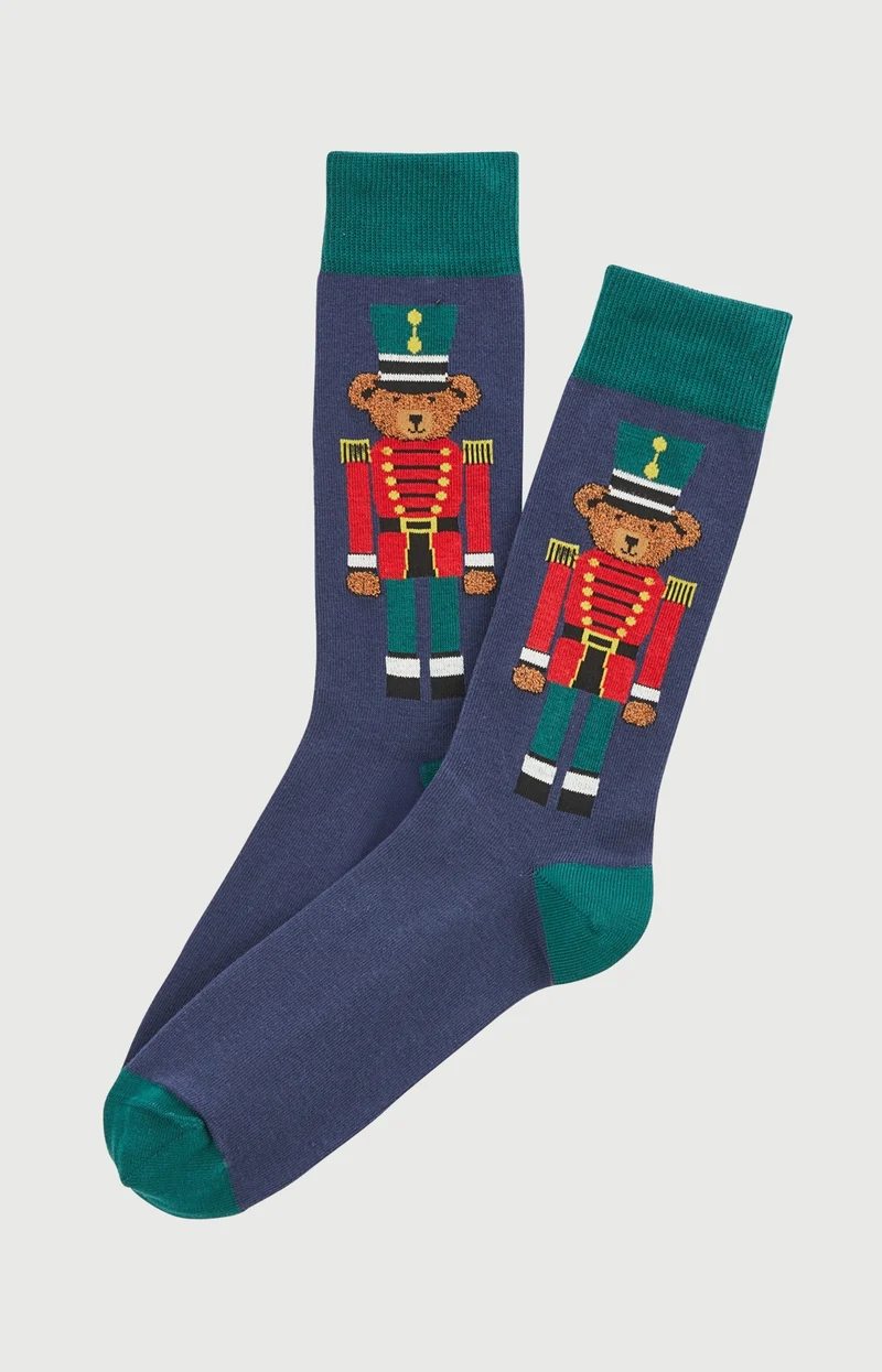 Chaussettes en coton - Teddy Casse-noisette Marine