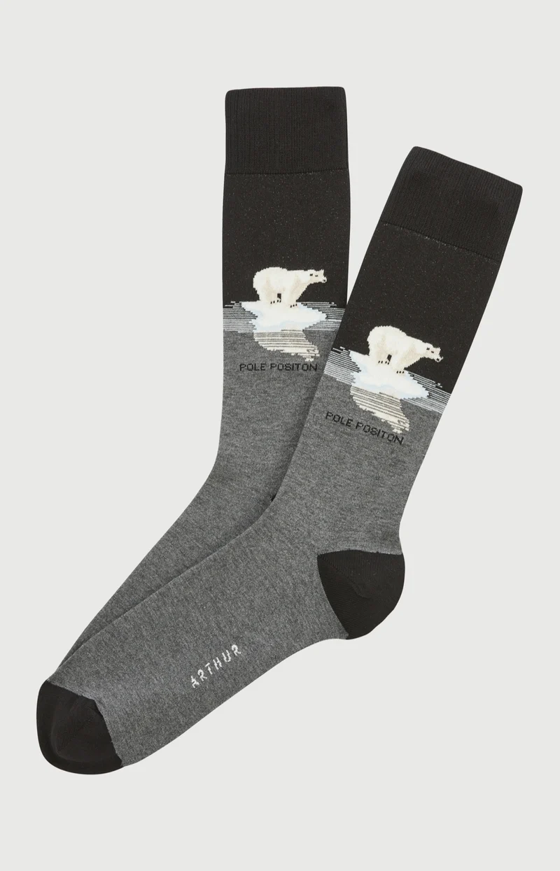 Chaussettes en coton - Pôle position Gris