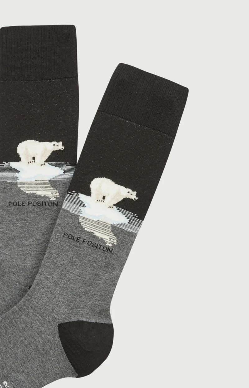 Chaussettes en coton - Pôle position Gris