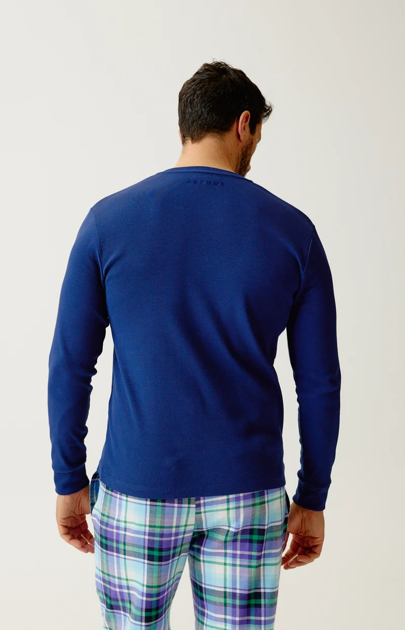 Tee-shirt manches longues en jersey de coton et modal - Minuit