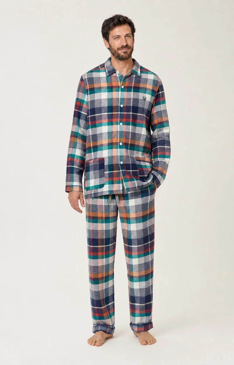 Pyjama boutonné en flanelle de coton - Owen