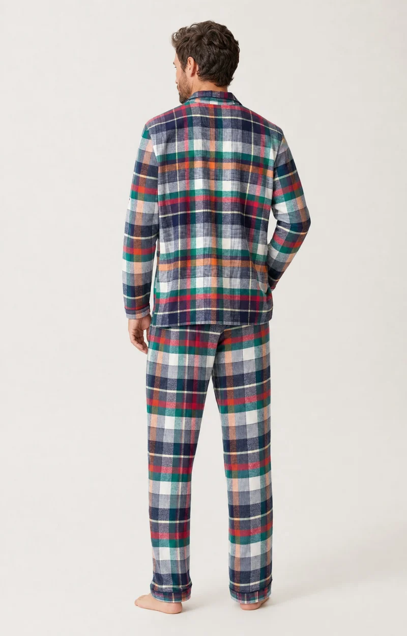 Pyjama boutonné en flanelle de coton - Owen