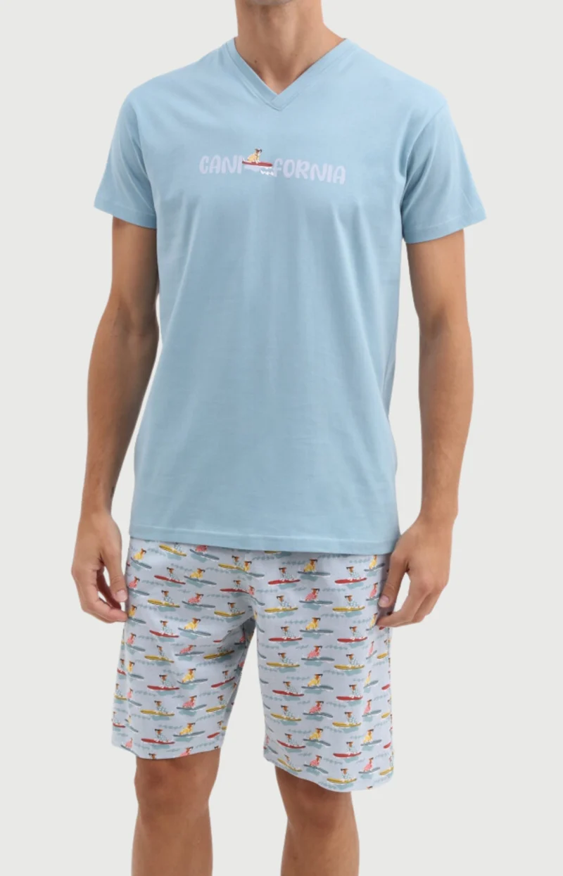 Pyjashort en jersey de coton léger - Canifornia